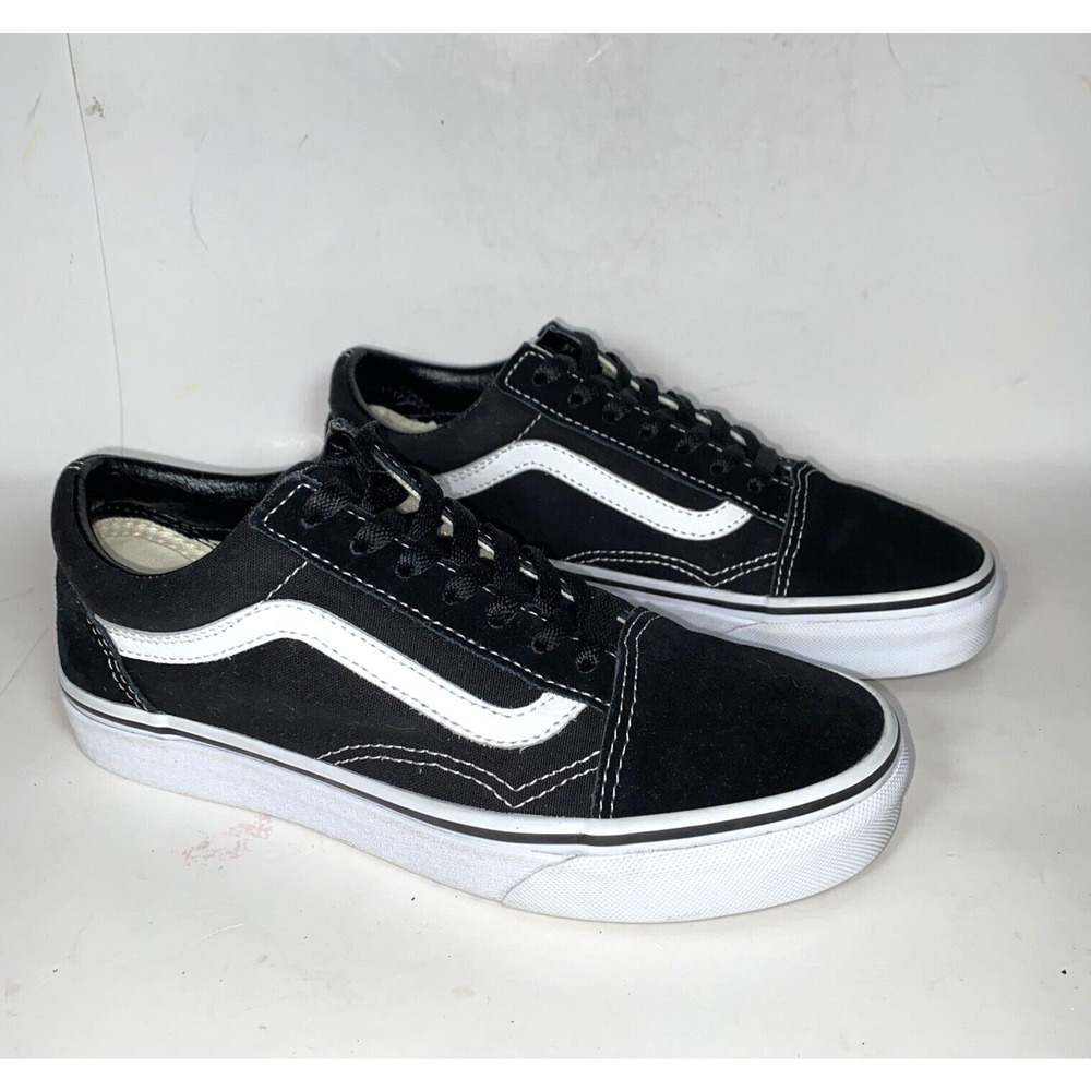 Vans Classic OG Suede Skateboarding Sneaker Black White‎ Women's 6.5 Men's 5